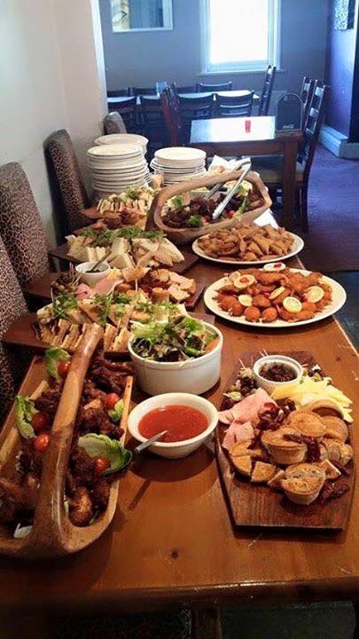 Party buffet laid out at The Moderation